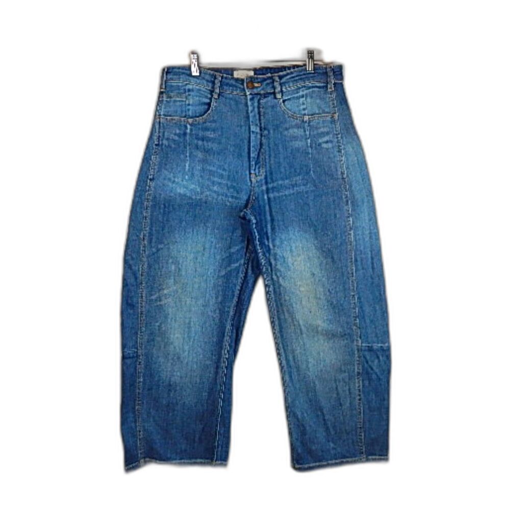 Anthropologie Pilcro The Wanderer High Rise Barrel Jeans Blue 30 Wide Leg Crop
